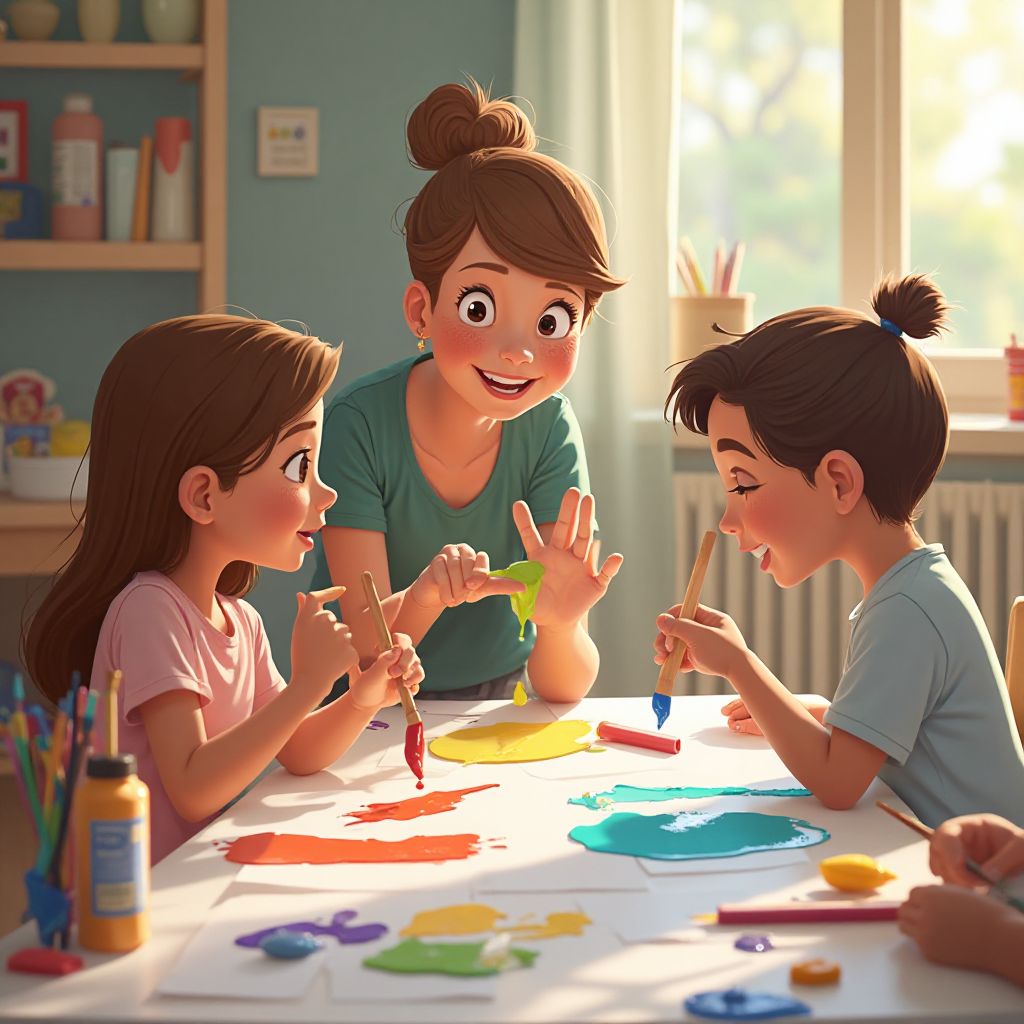 Atelier créatif enfants peinture