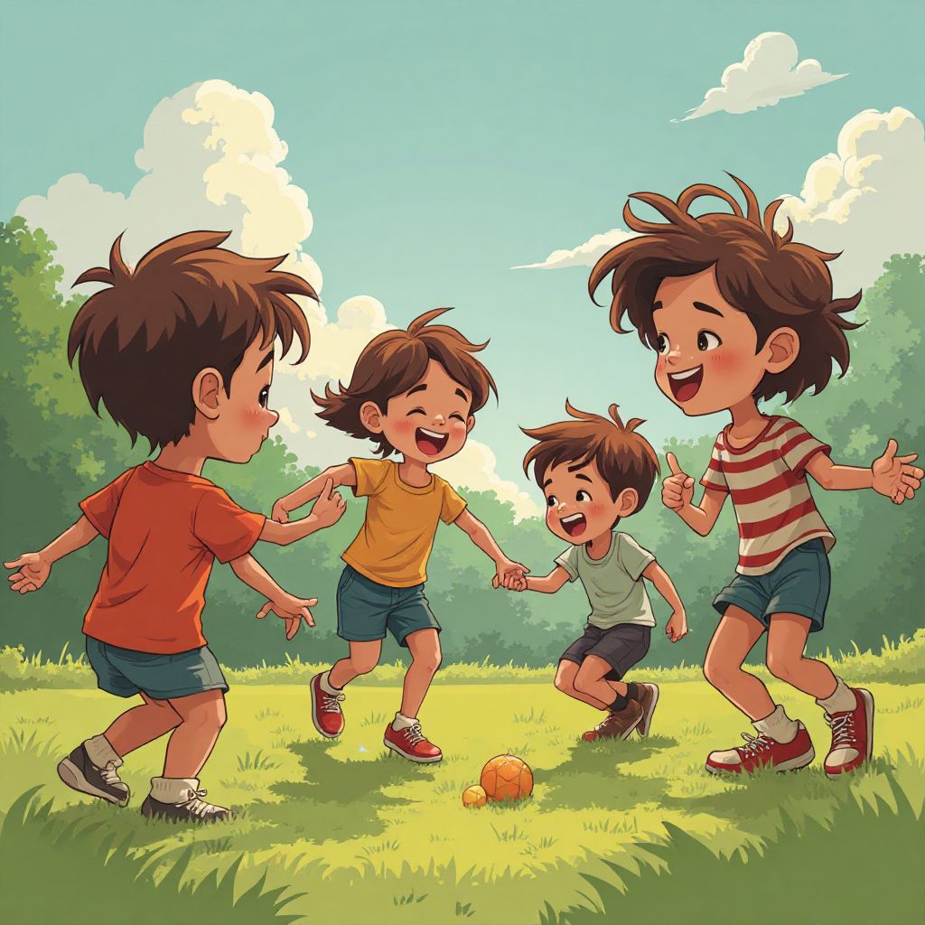 Enfants jeux coopératifs extérieur