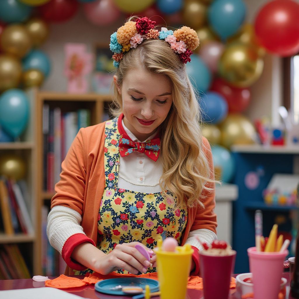 Animateur préparant costumes